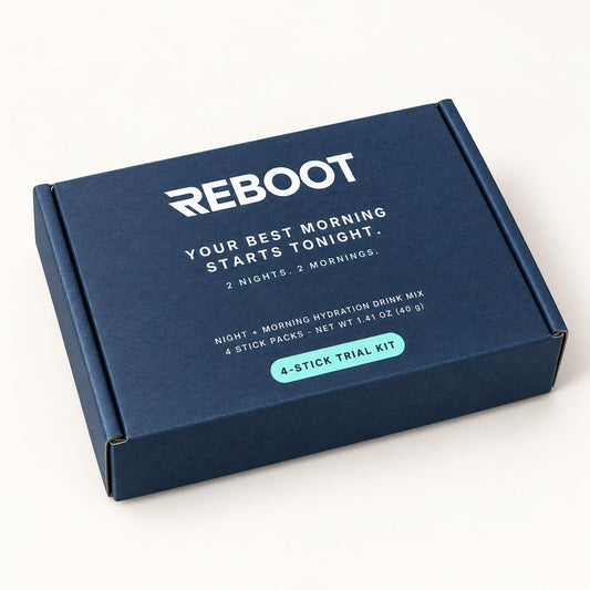 Reboot Trial Pack box: 2 nights, 2 mornings, 4 stick packs