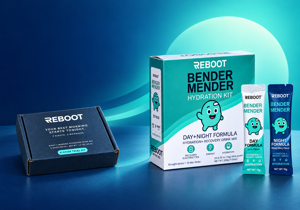 Reboot Trial Pack next to the full Night + Day Hydration Kit